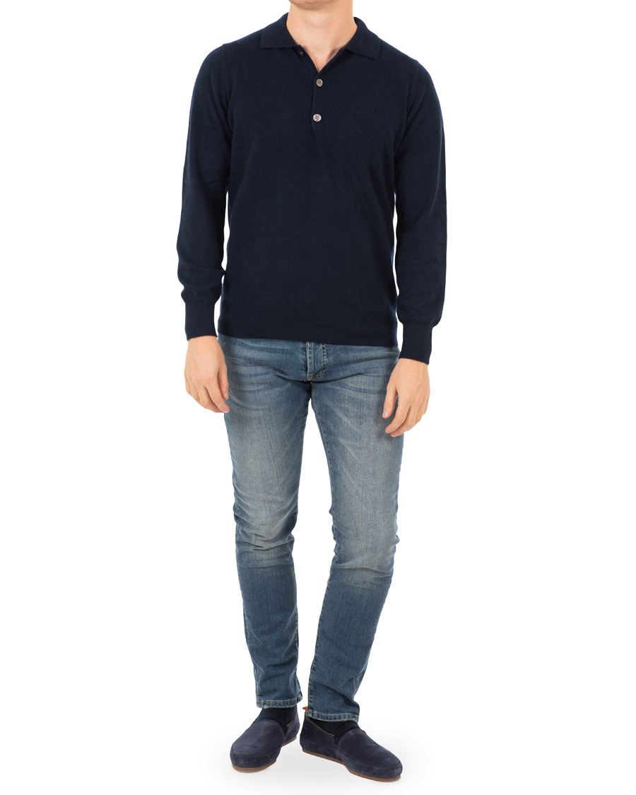 Herr | MULO Shearling Lined Slipper Navy Suede | MULO | Shearling Lined Slipper Navy Suede