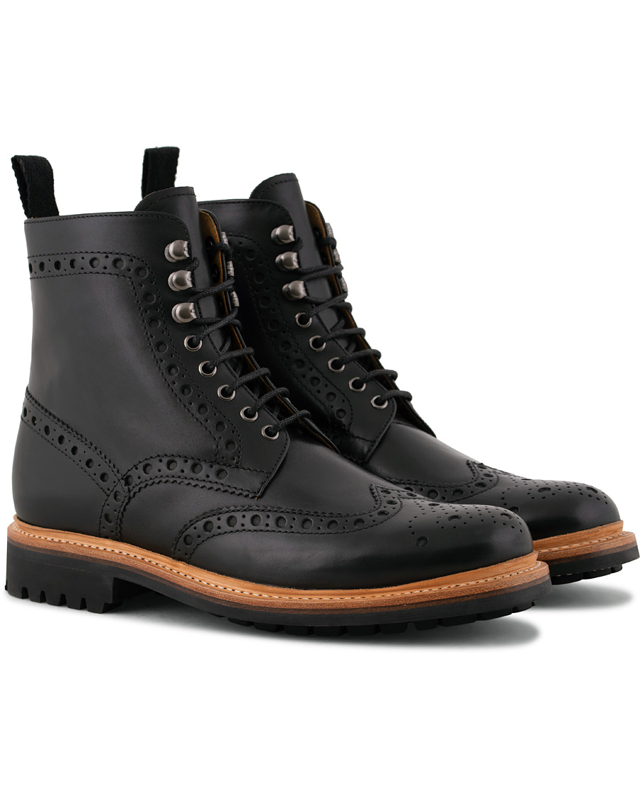 Herr | Grenson Fred Commando Boot Black Calf | Grenson | Fred Commando Boot Black Calf