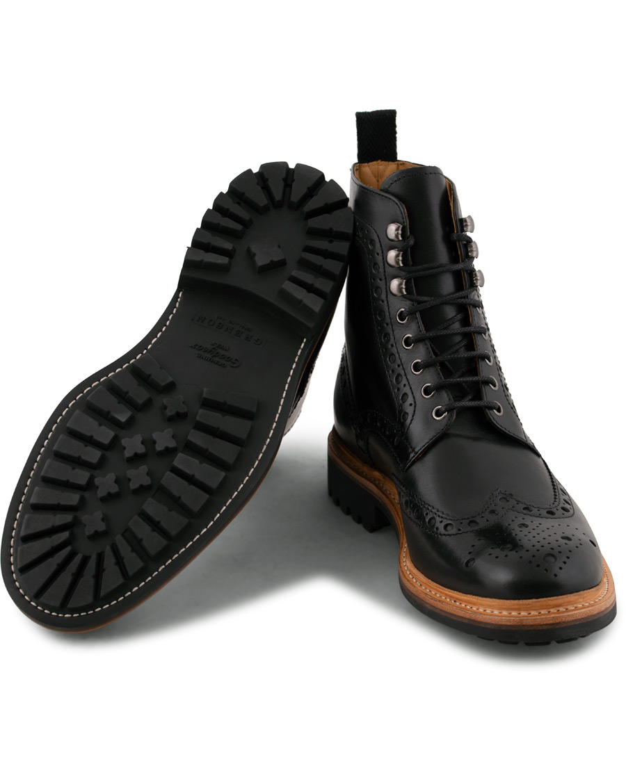 Herr | Grenson Fred Commando Boot Black Calf | Grenson | Fred Commando Boot Black Calf
