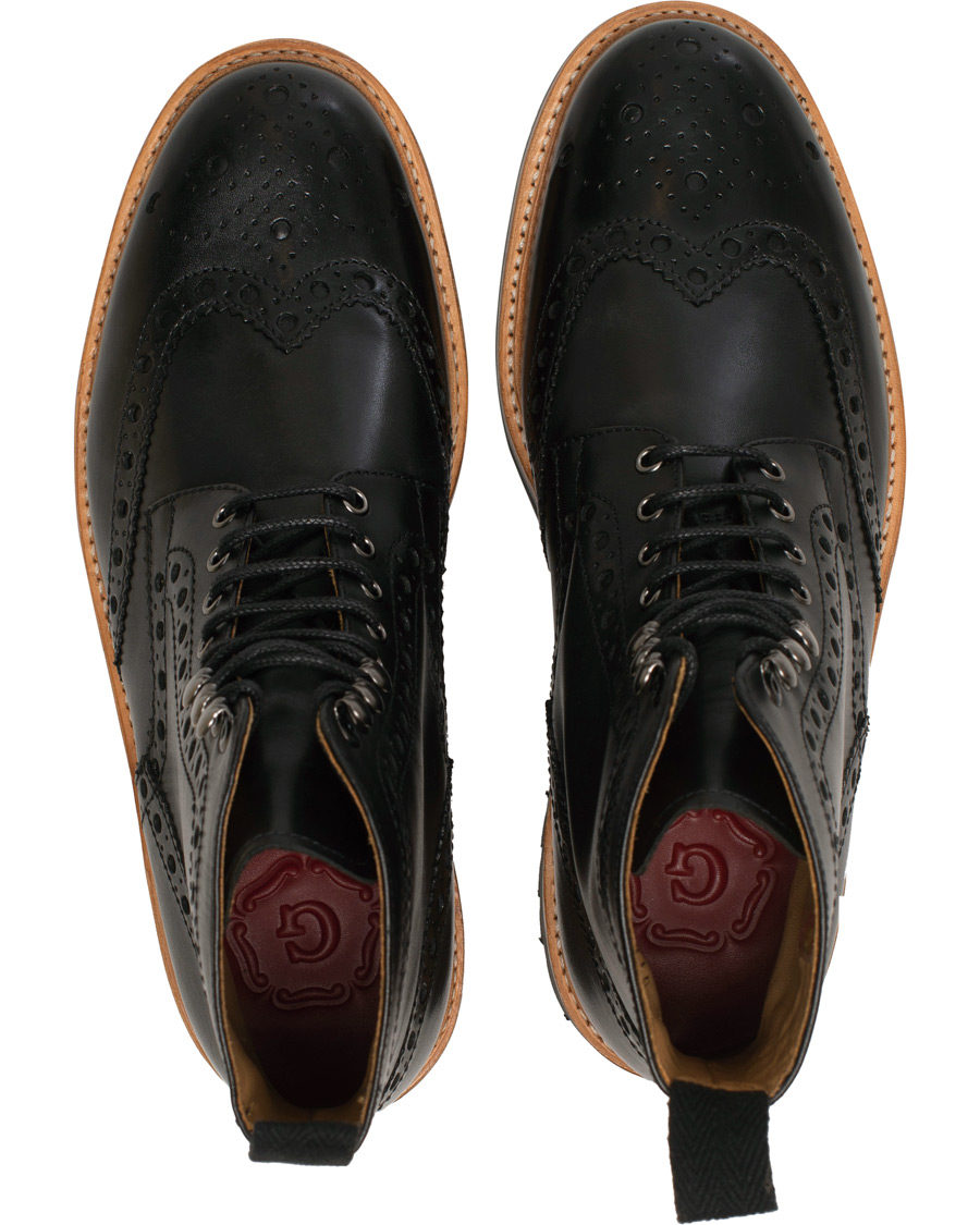 Herr | Grenson Fred Commando Boot Black Calf | Grenson | Fred Commando Boot Black Calf