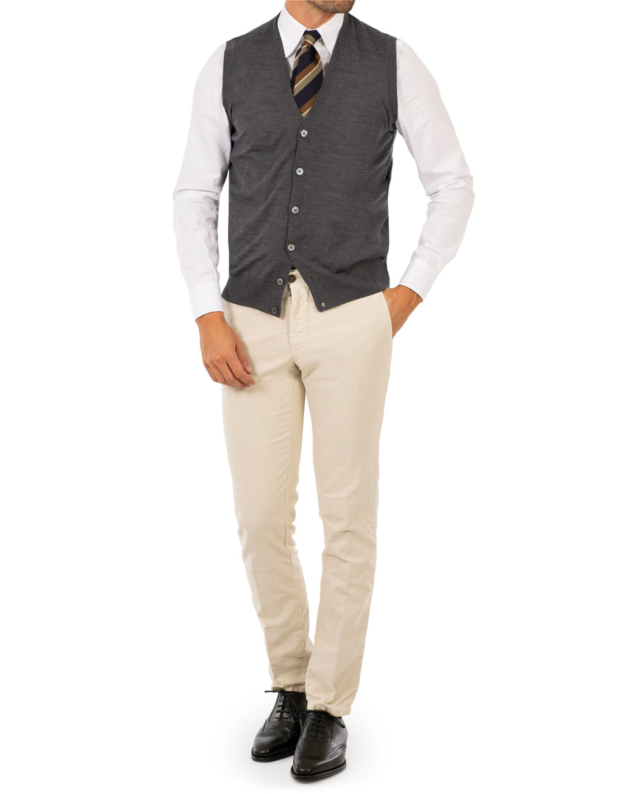Herr | Byxor | Incotex | Slim Fit Garment Dyed Washed Slacks Kit