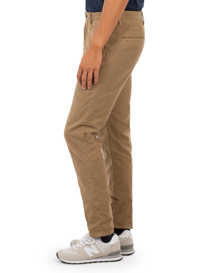 Herr | Byxor | Incotex | Slim Fit Garment Dyed Washed Slacks Khaki