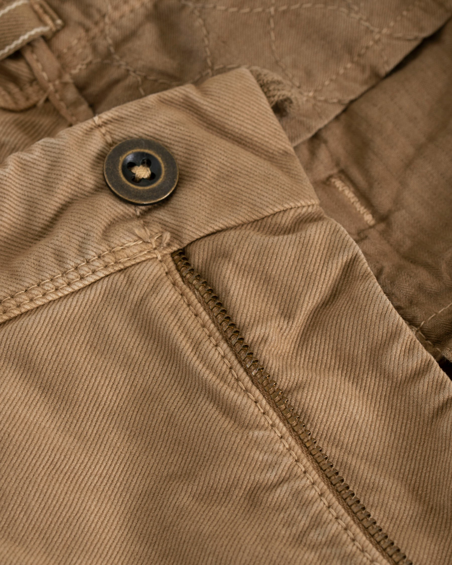 Herr | Byxor | Incotex | Slim Fit Garment Dyed Washed Slacks Khaki
