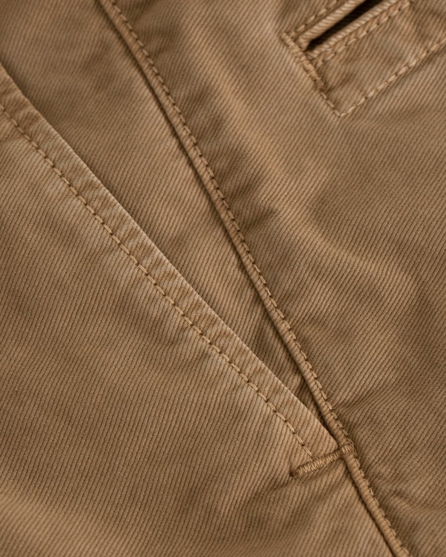 Herr | Byxor | Incotex | Slim Fit Garment Dyed Washed Slacks Khaki