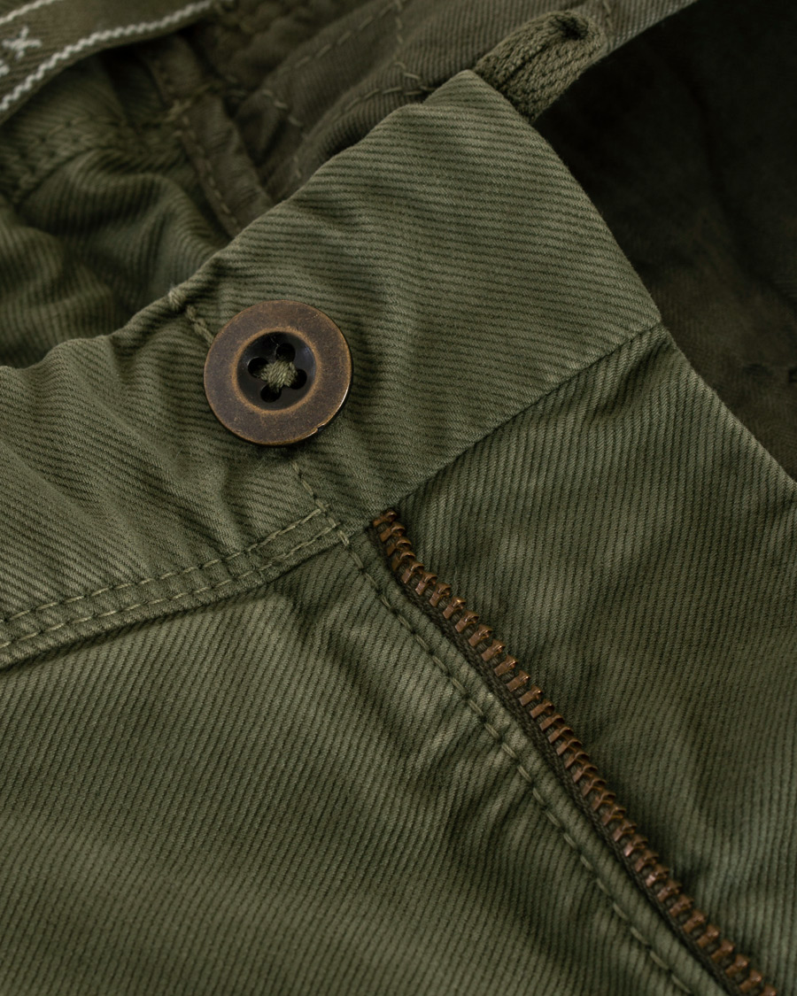 Herr | Byxor | Incotex | Slim Fit Garment Dyed Washed Slacks Army Green W29