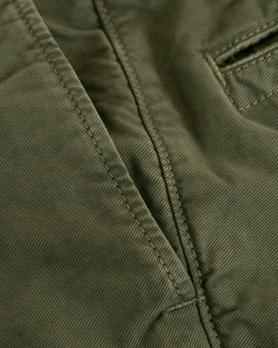 Herr | Byxor | Incotex | Slim Fit Garment Dyed Washed Slacks Army Green W29