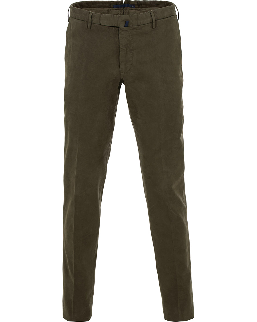 Herr | Byxor | Incotex | Slim Fit Comfort Chino Forest Green