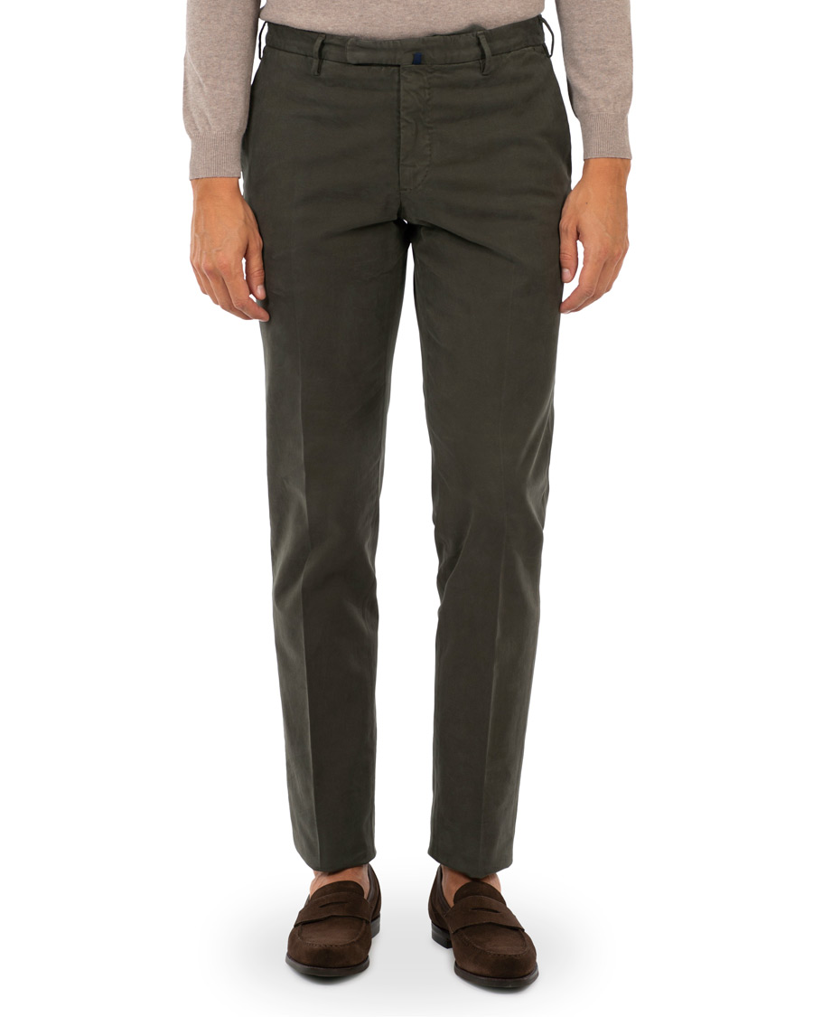 Herr | Byxor | Incotex | Slim Fit Comfort Chino Forest Green