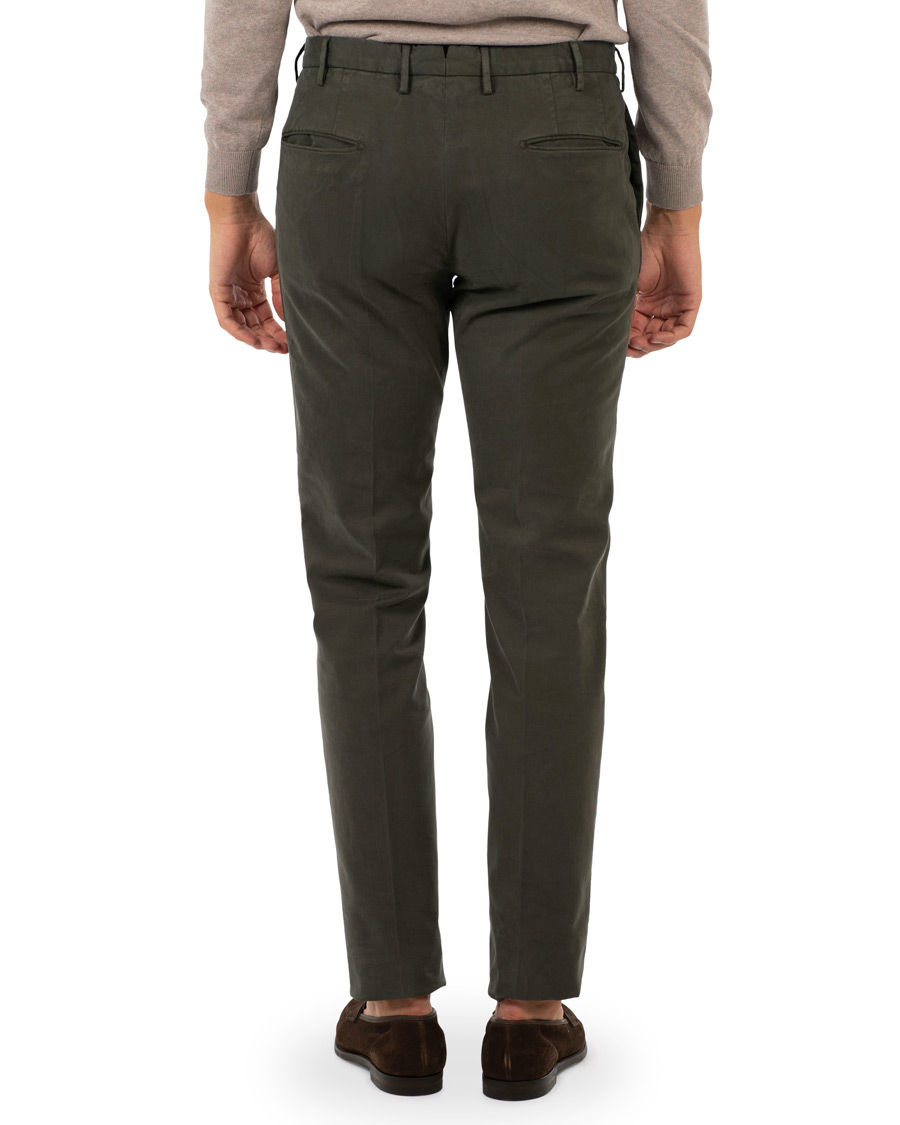 Herr | Byxor | Incotex | Slim Fit Comfort Chino Forest Green