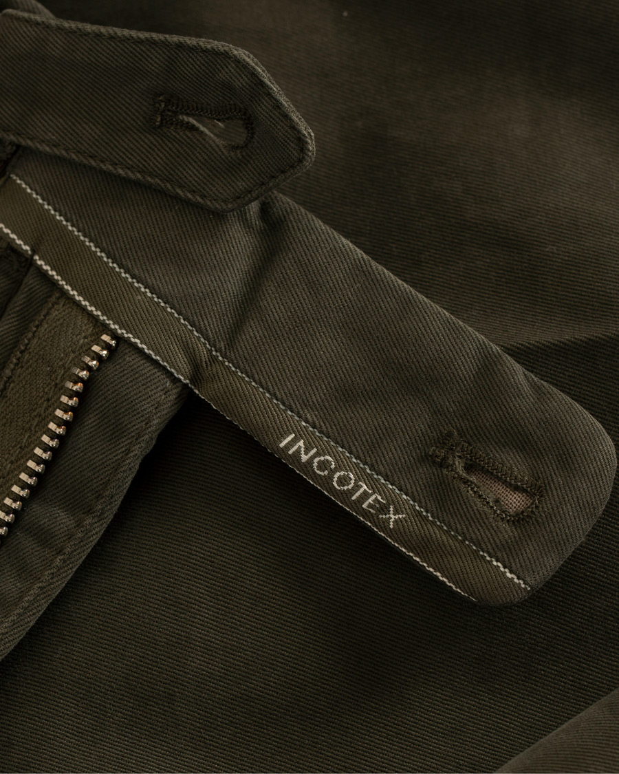 Herr | Byxor | Incotex | Slim Fit Comfort Chino Forest Green