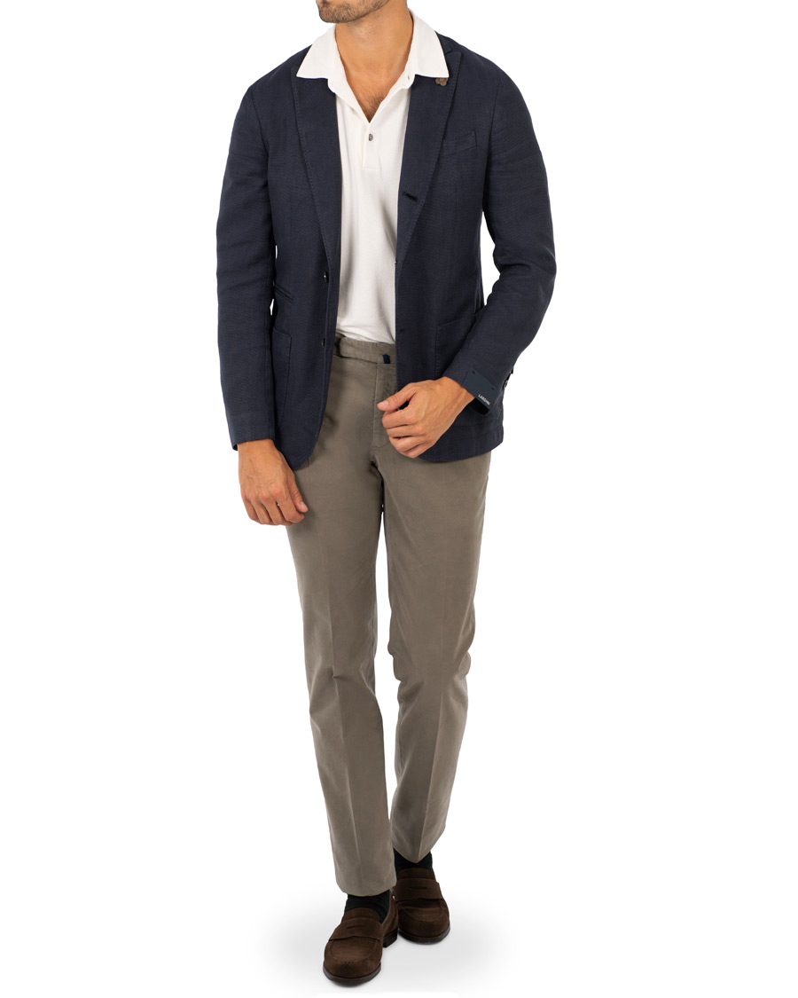 Herr | Byxor | Incotex | Slim Fit Comfort Chino Medium Grey