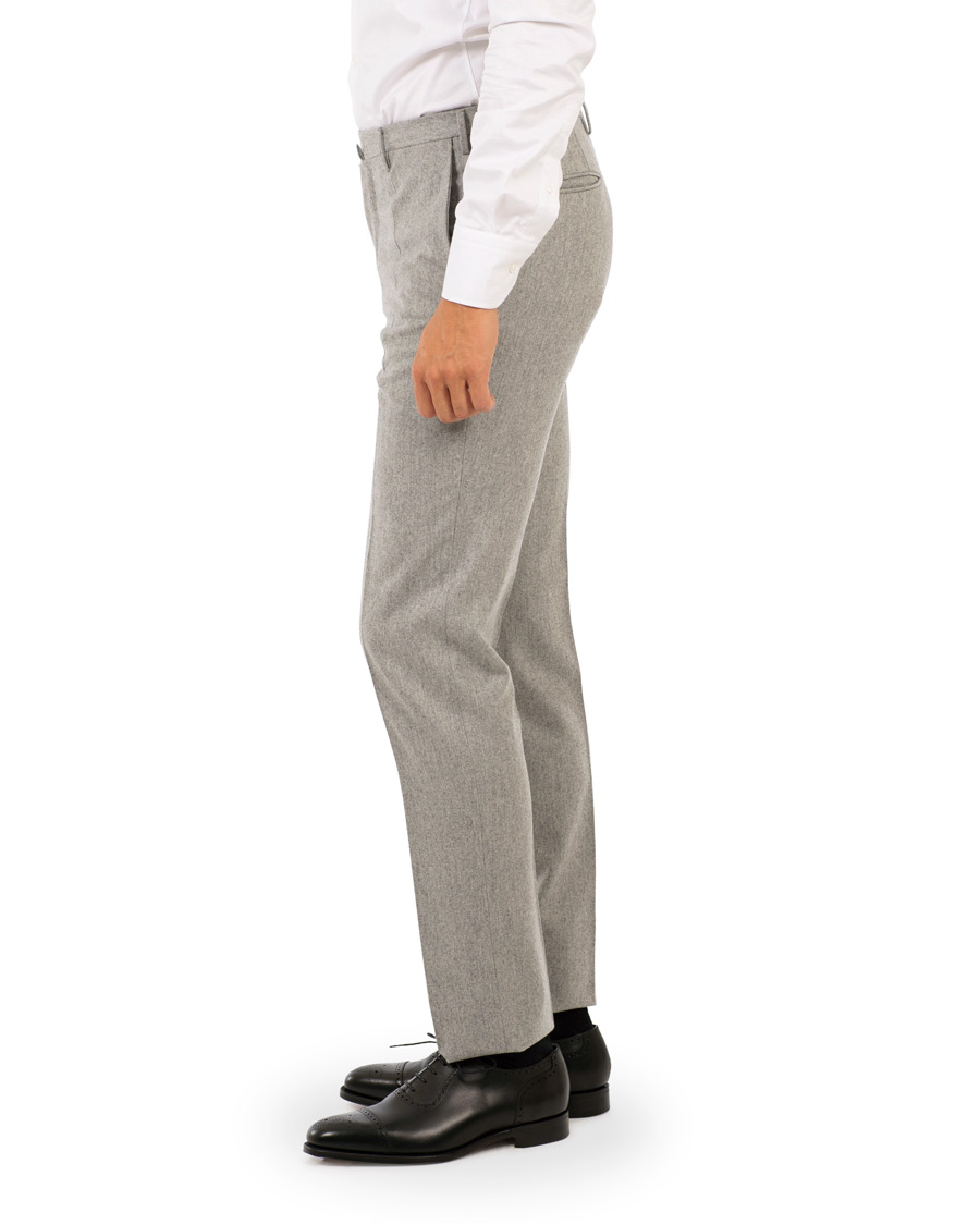 Herr | Byxor | Incotex | Super 100's Flannel Trousers Light Grey