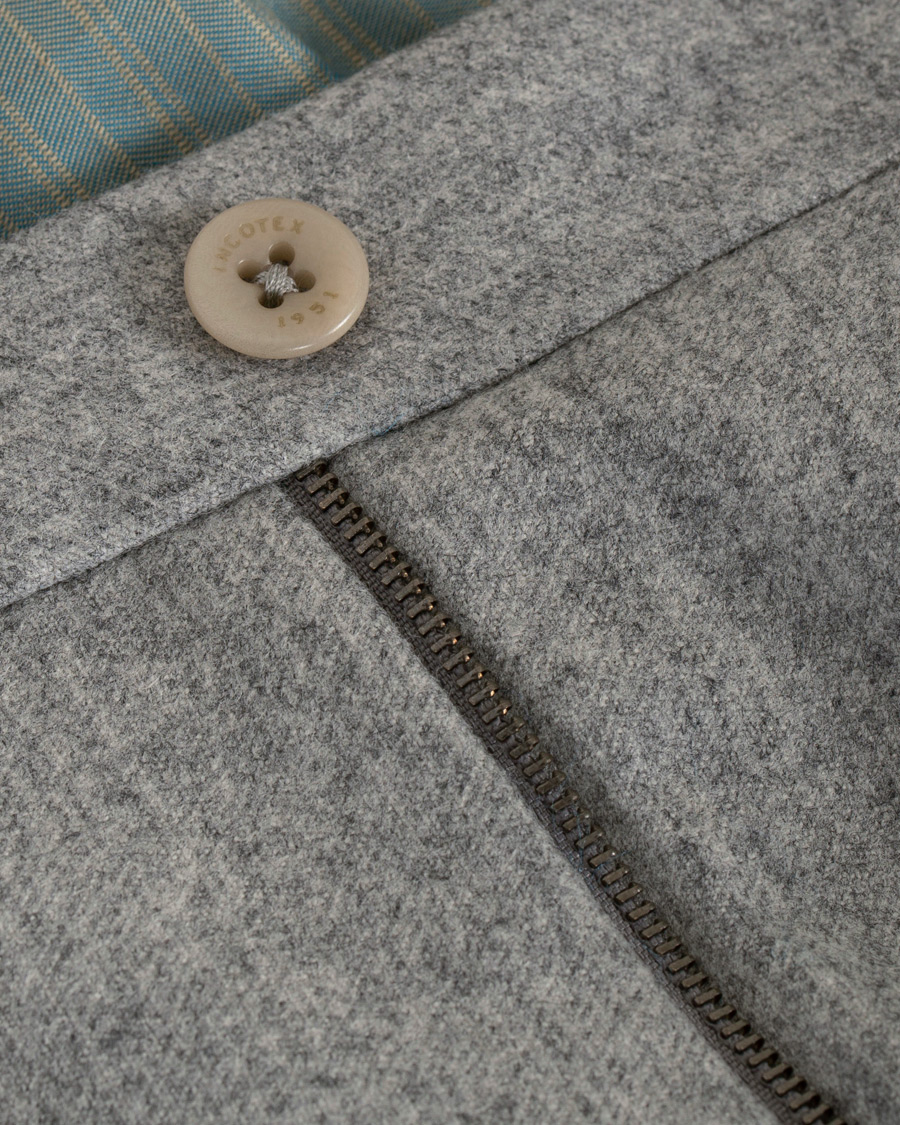 Herr | Byxor | Incotex | Super 100's Flannel Trousers Light Grey