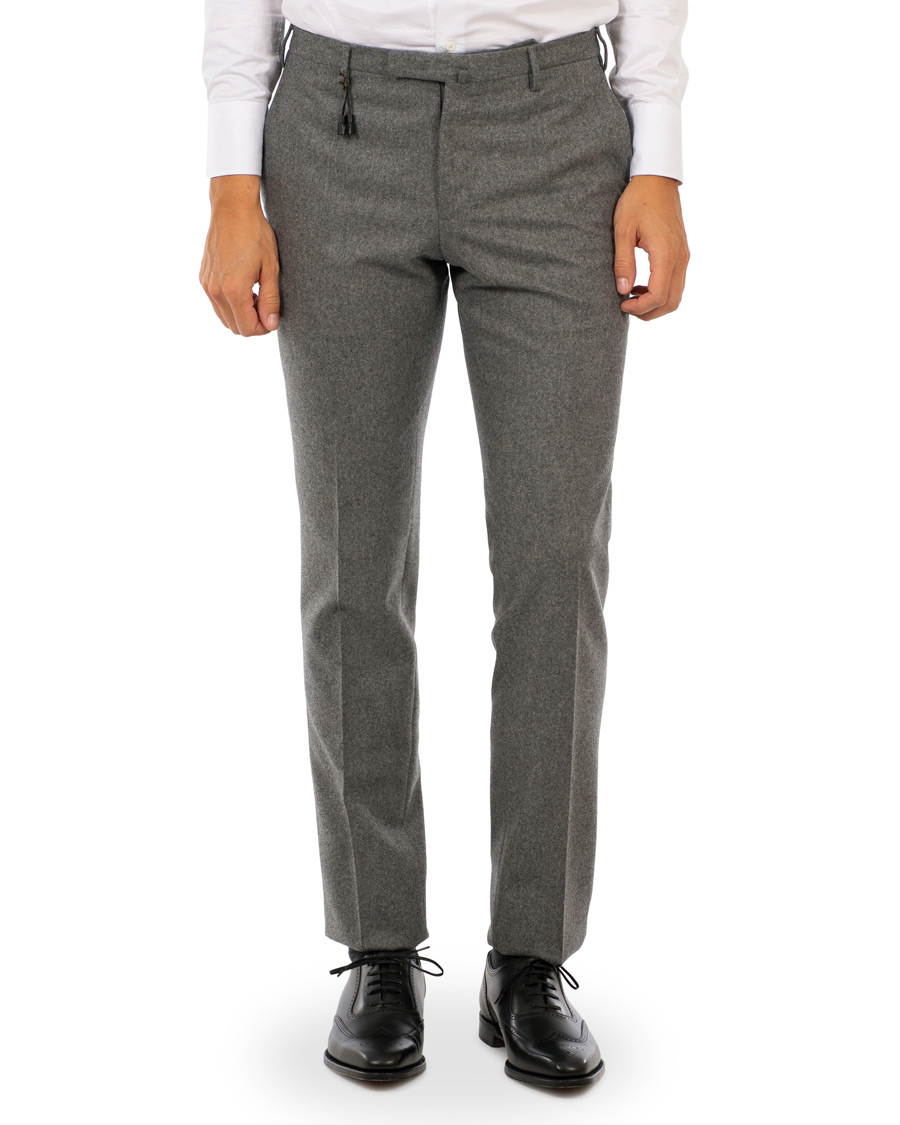 Herr | Byxor | Incotex | Super 100's Flannel Trousers Medium Grey