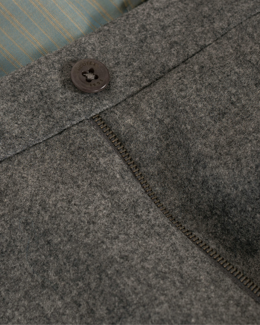Herr | Byxor | Incotex | Super 100's Flannel Trousers Medium Grey