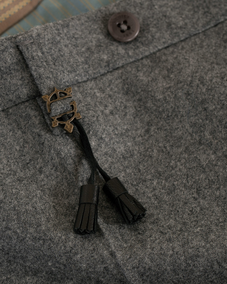 Herr | Byxor | Incotex | Super 100's Flannel Trousers Medium Grey