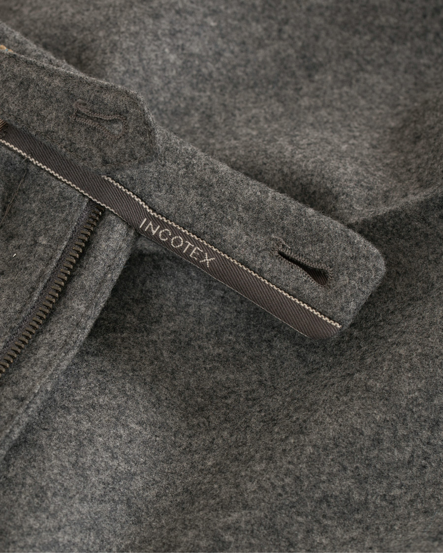 Herr | Byxor | Incotex | Super 100's Flannel Trousers Medium Grey