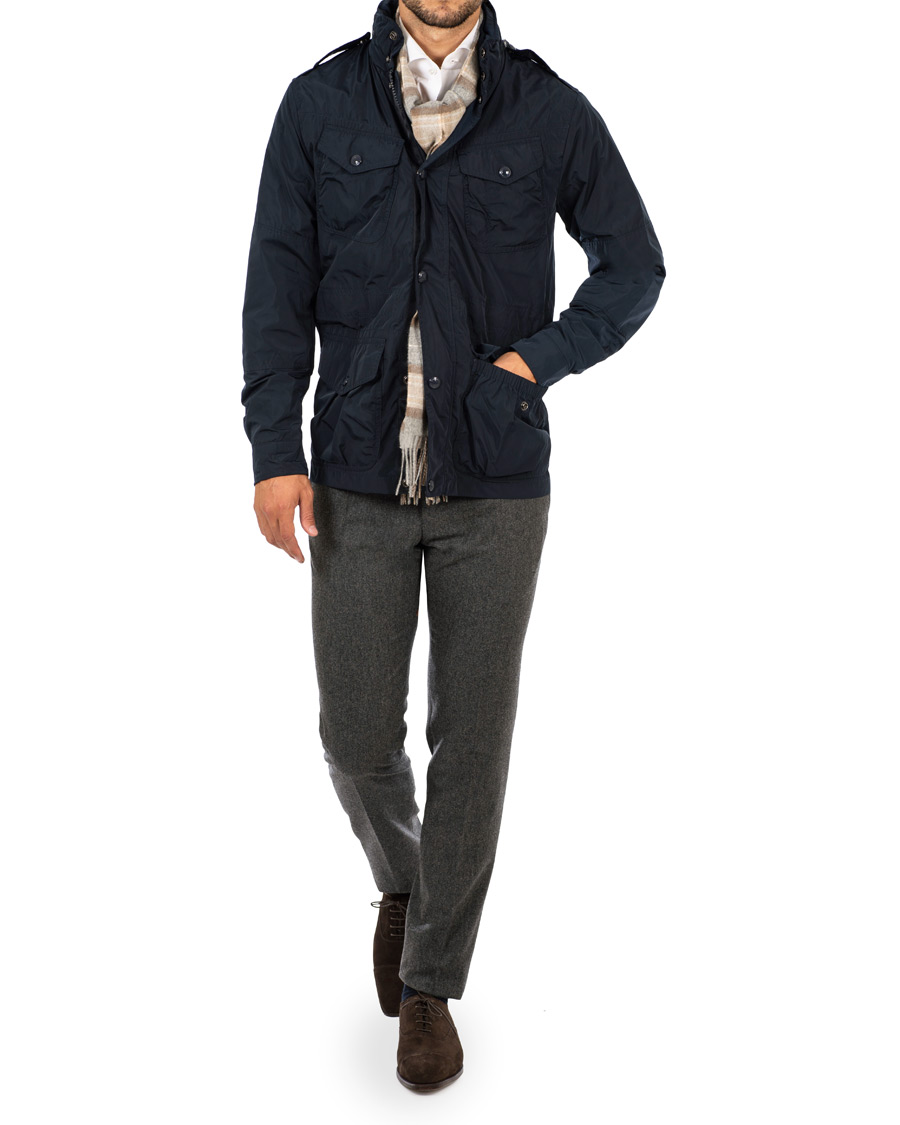Herr | Byxor | Incotex | Super 100's Flannel Trousers Charcoal