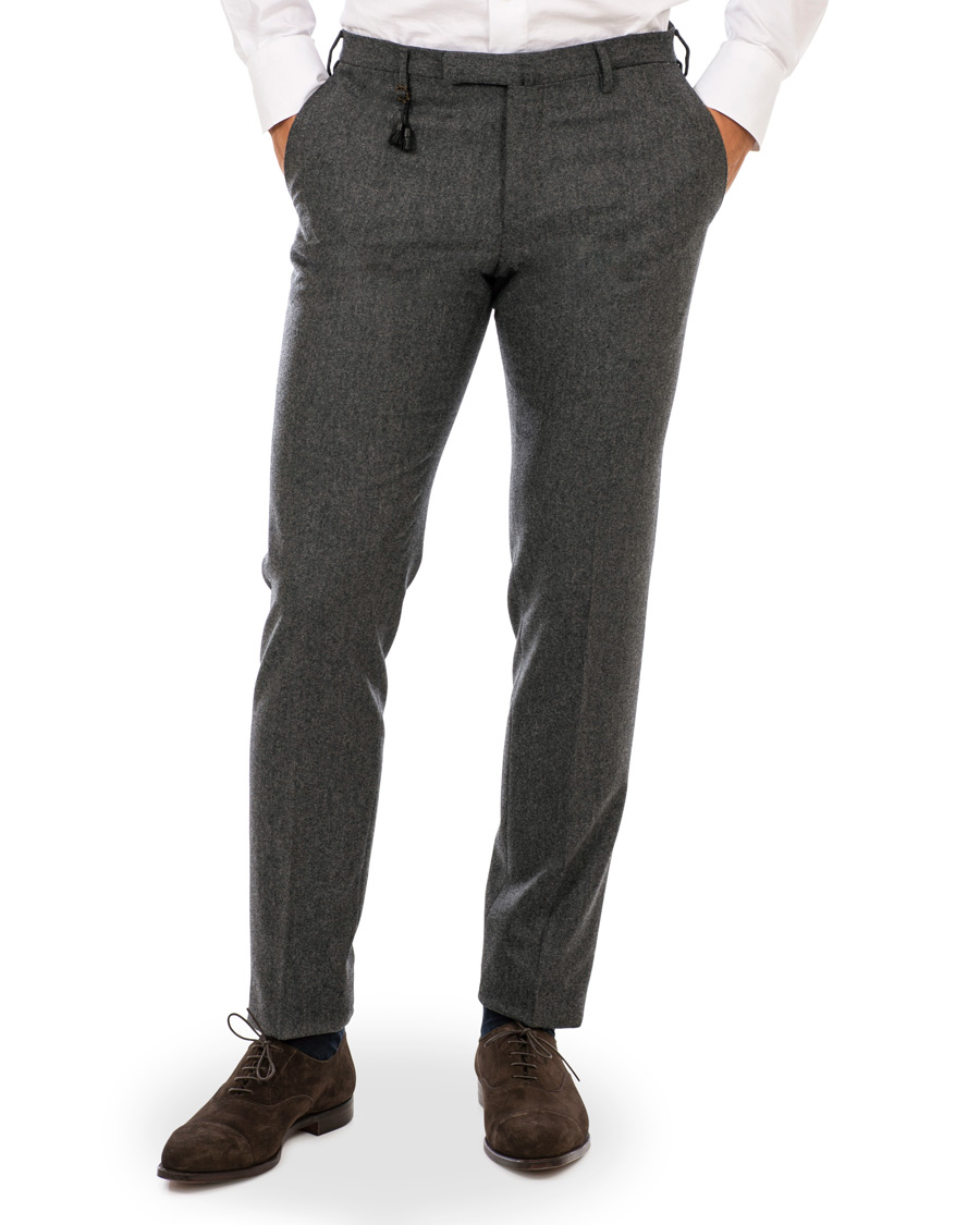 Herr | Byxor | Incotex | Super 100's Flannel Trousers Charcoal