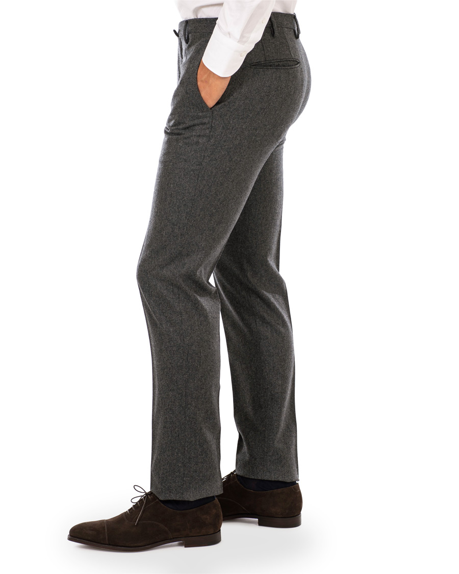 Herr | Byxor | Incotex | Super 100's Flannel Trousers Charcoal
