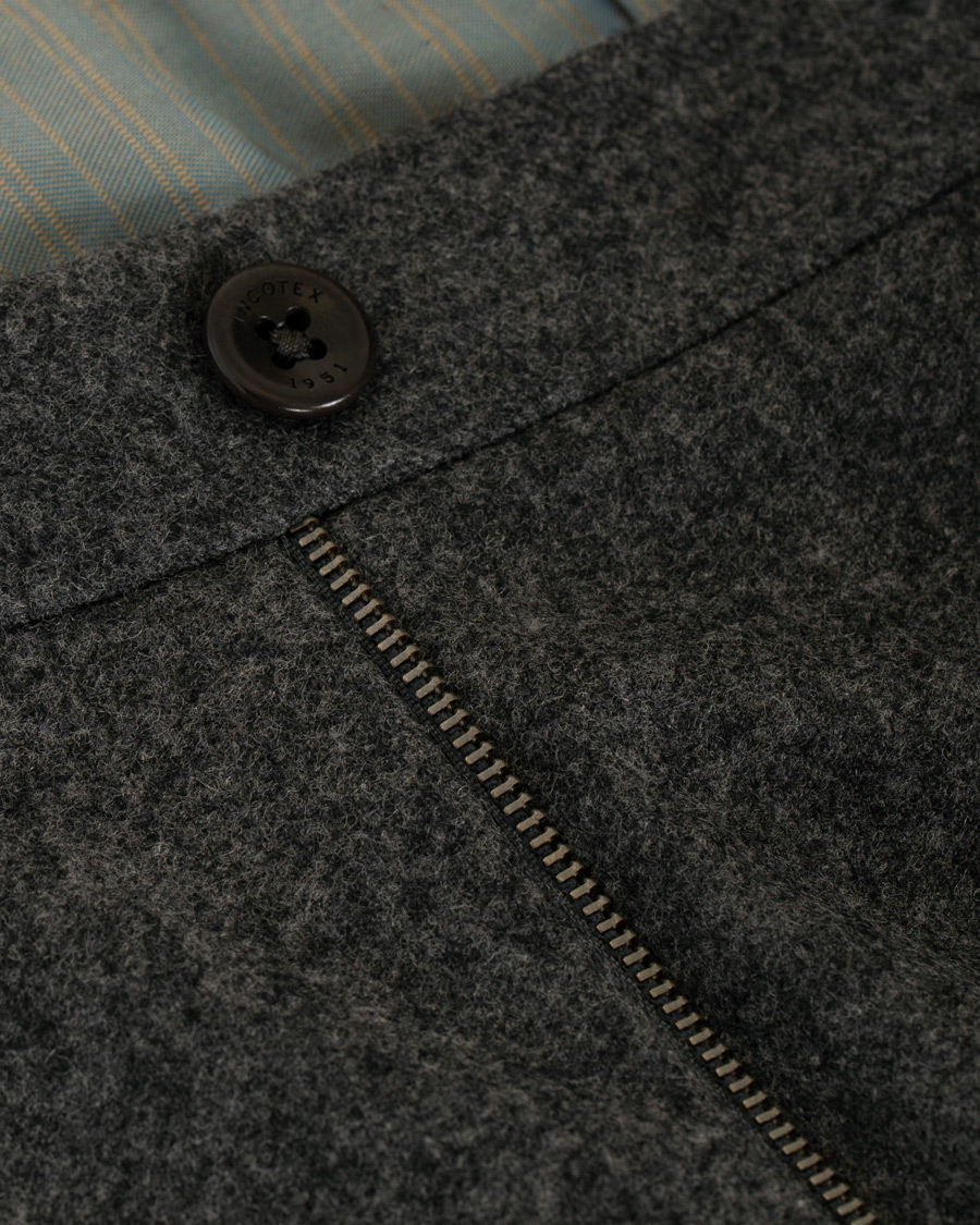 Herr | Byxor | Incotex | Super 100's Flannel Trousers Charcoal