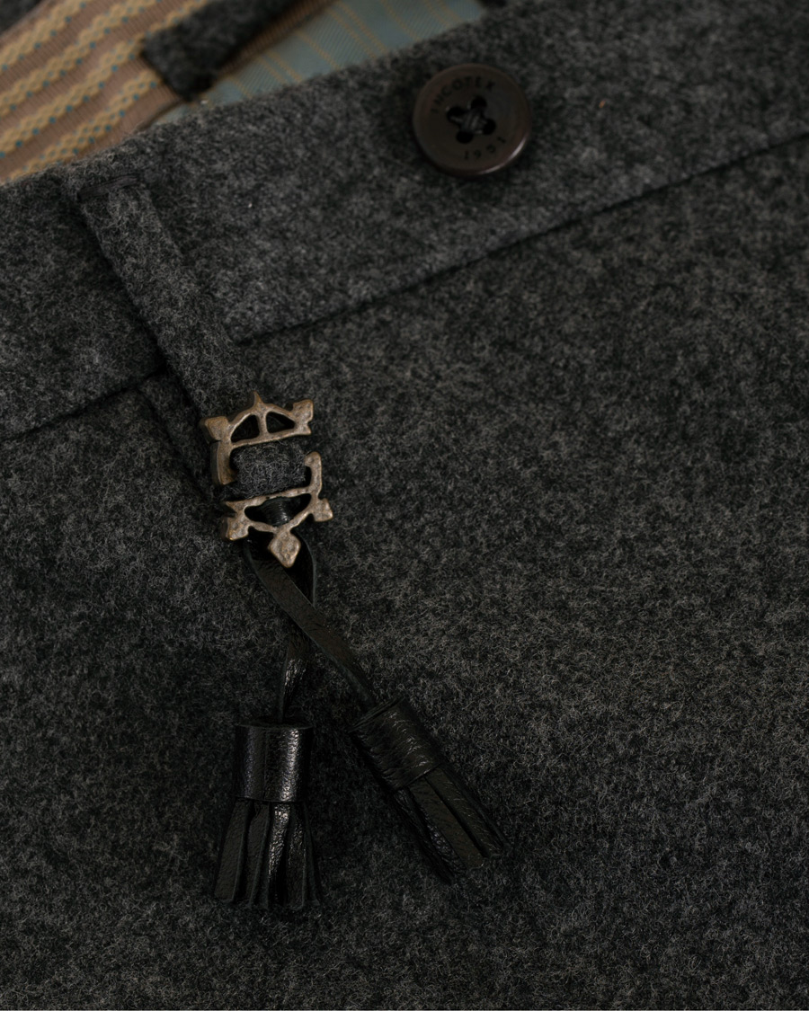 Herr | Byxor | Incotex | Super 100's Flannel Trousers Charcoal