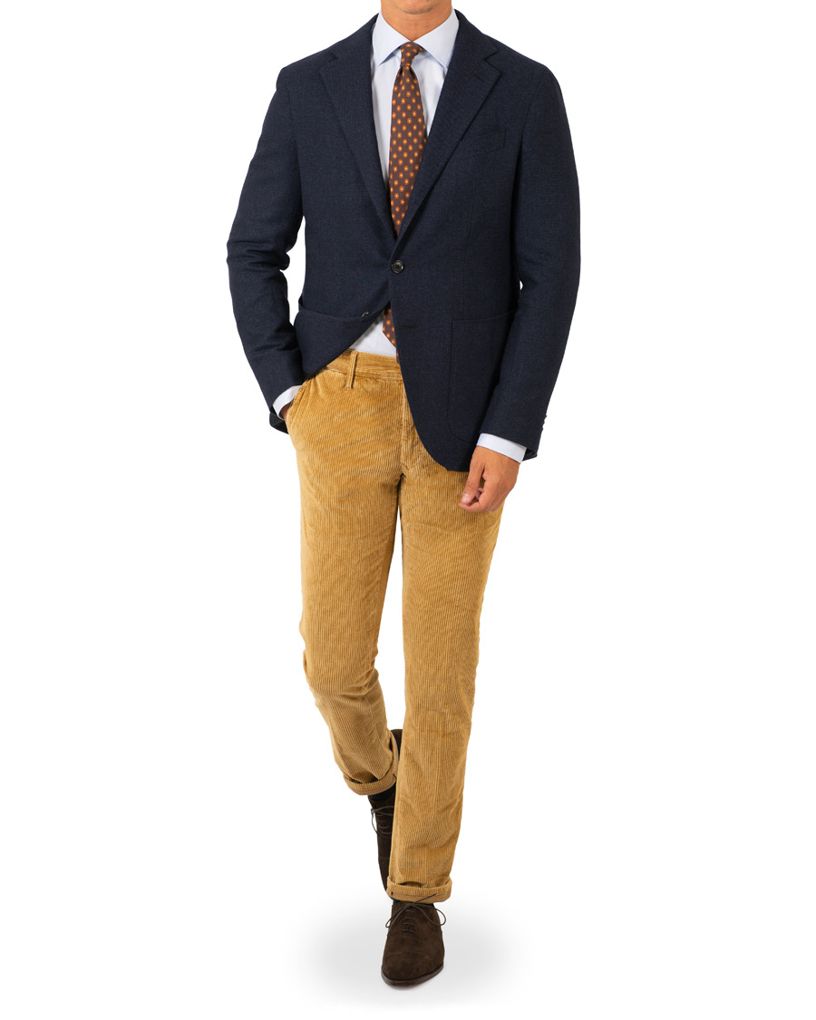 Herr | Byxor | Incotex | Royal Cord Slacks Khaki