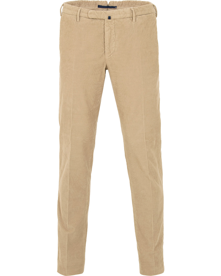Herr | Byxor | Incotex | Garment Dyed Baby Cord Stretch Trousers Khaki