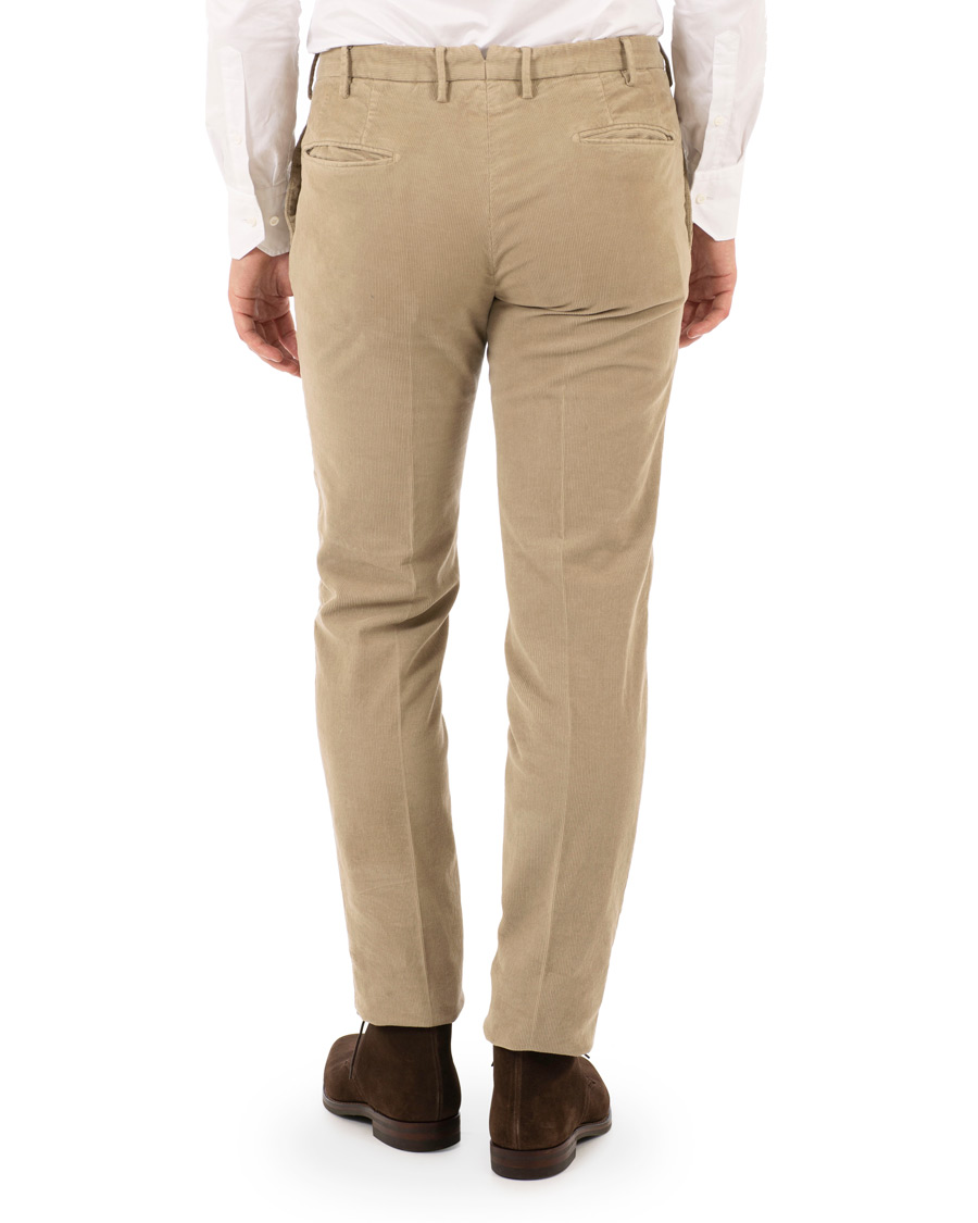 Herr | Byxor | Incotex | Garment Dyed Baby Cord Stretch Trousers Khaki
