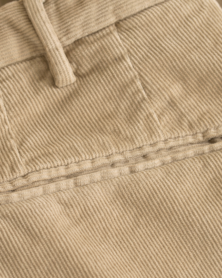 Herr | Byxor | Incotex | Garment Dyed Baby Cord Stretch Trousers Khaki