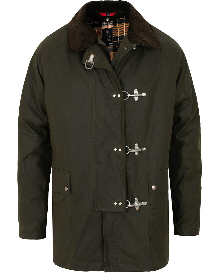Herr | Jackor | Fay | Four Hook Luxury Oilskin Jacket Dark Green