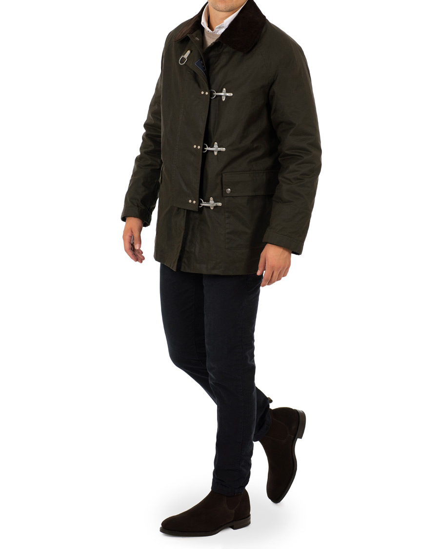 Herr | Jackor | Fay | Four Hook Luxury Oilskin Jacket Dark Green