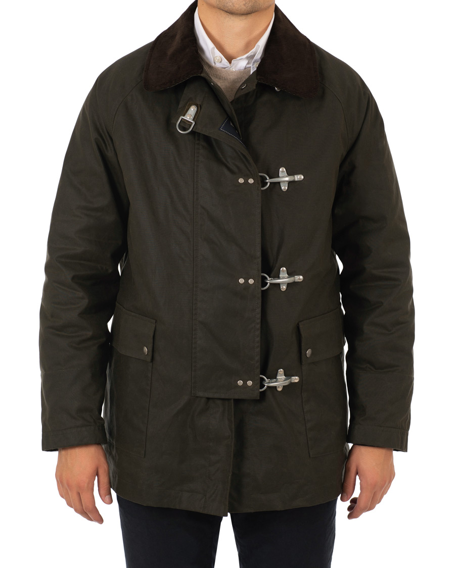 Herr | Jackor | Fay | Four Hook Luxury Oilskin Jacket Dark Green