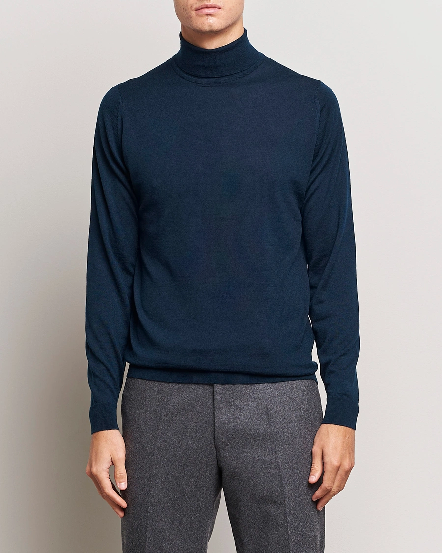 Herr | John Smedley | John Smedley | Cherwell Extra Fine Merino Rollneck Orion Green