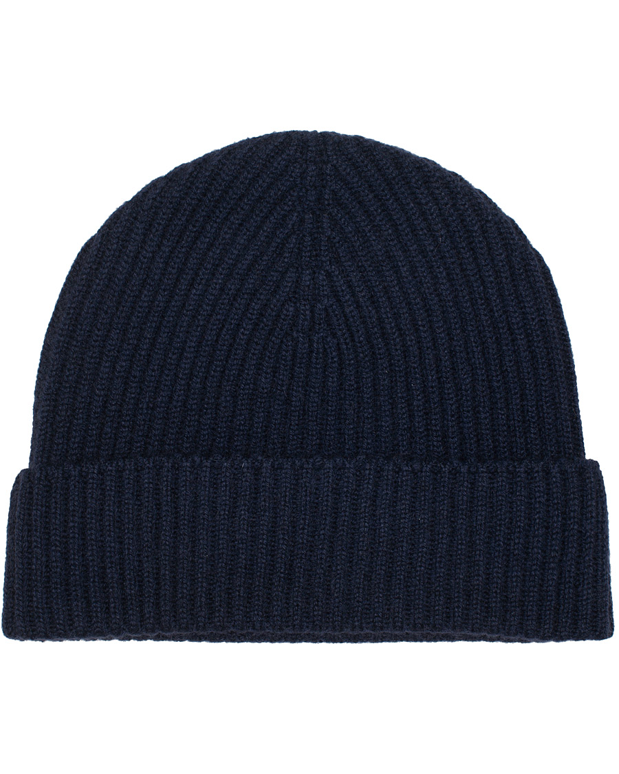 Herr | Johnstons of Elgin Cashmere Ribbed Hat Navy | Johnstons of Elgin | Cashmere Ribbed Hat Navy
