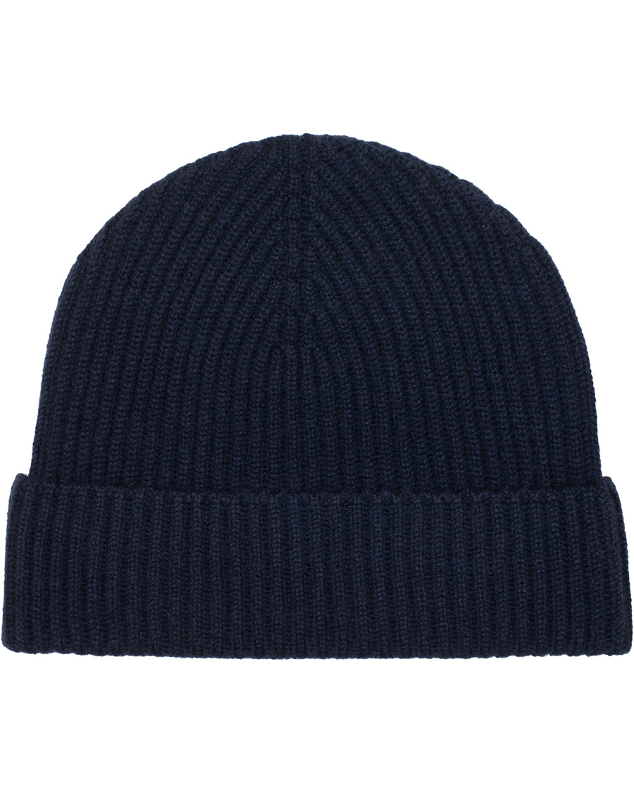 Herr | Johnstons of Elgin Cashmere Ribbed Hat Navy | Johnstons of Elgin | Cashmere Ribbed Hat Navy
