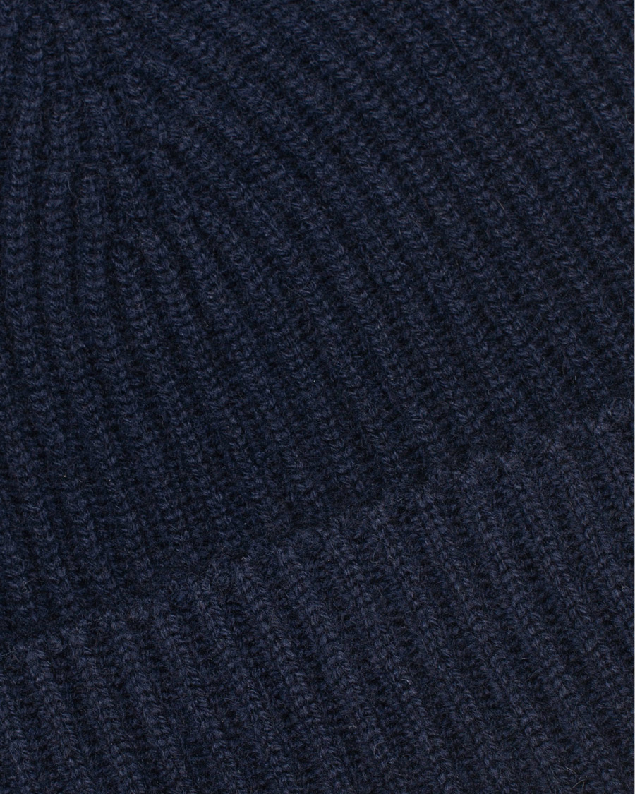 Herr | Johnstons of Elgin Cashmere Ribbed Hat Navy | Johnstons of Elgin | Cashmere Ribbed Hat Navy