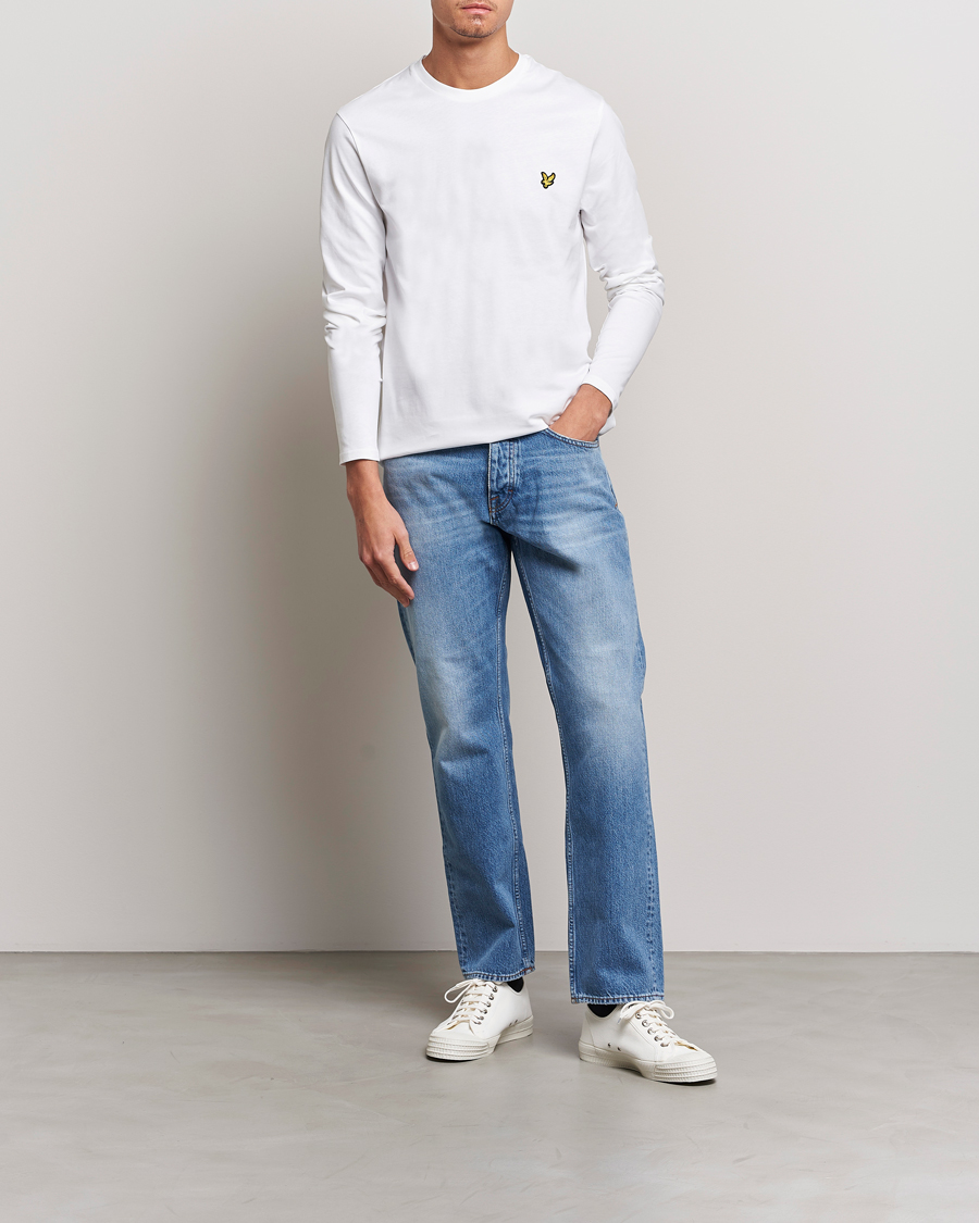 Herr | Långärmade t-shirts | Lyle & Scott | Plain Long Sleeve Cotton Tee White
