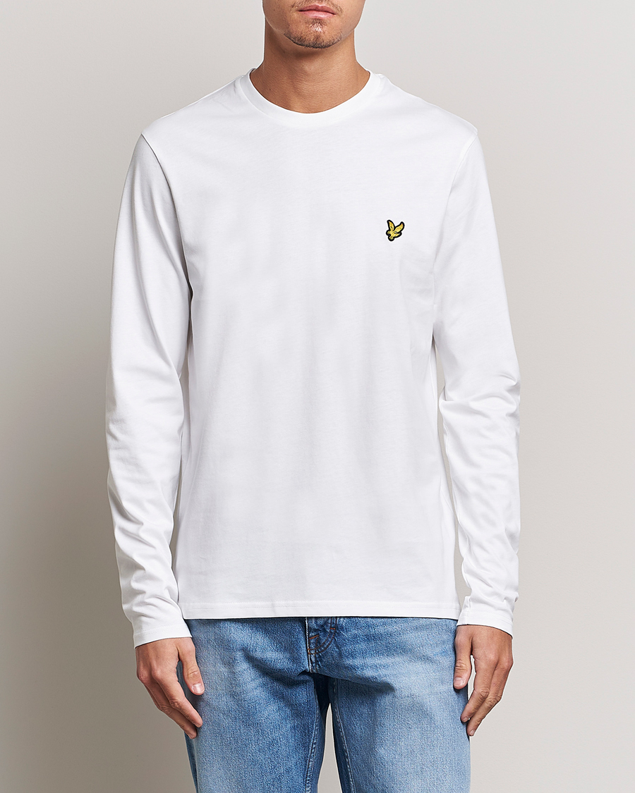 Herr | Långärmade t-shirts | Lyle & Scott | Plain Long Sleeve Cotton Tee White