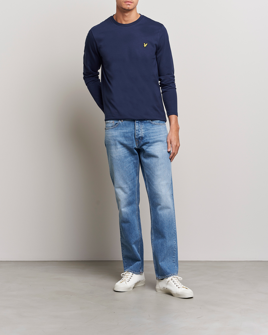 Herr | T-Shirts | Lyle & Scott | Long Sleeve Crew Neck T-Shirt Navy