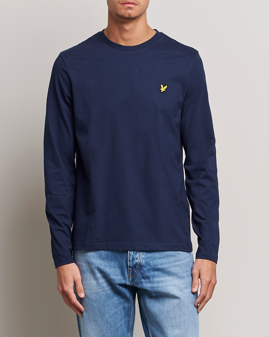 Herr | T-Shirts | Lyle & Scott | Long Sleeve Crew Neck T-Shirt Navy