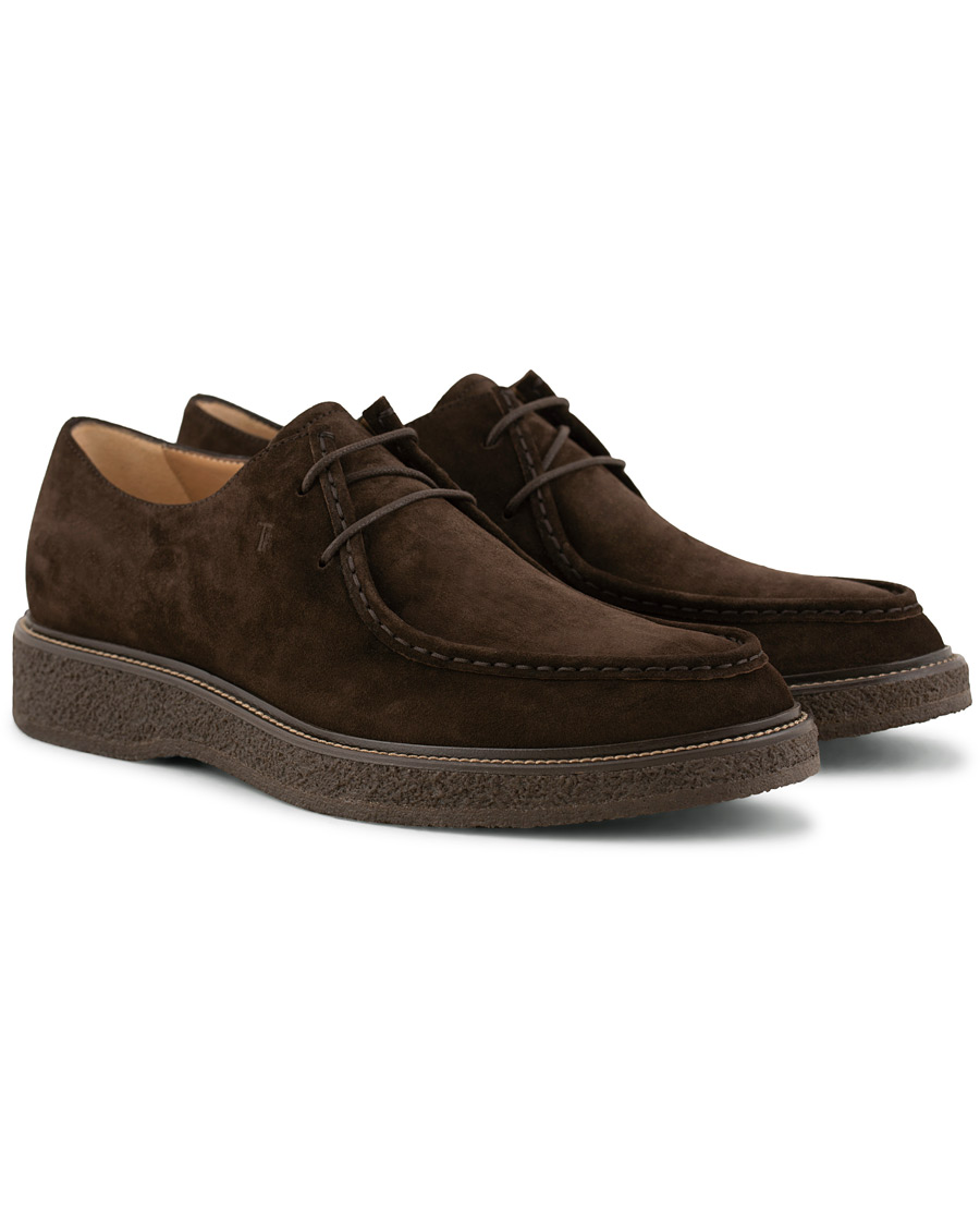 Herr | Tod's Norwegian Welted Crepe Sole Derby Brown Suede | Tod's | Norwegian Welted Crepe Sole Derby Brown Suede