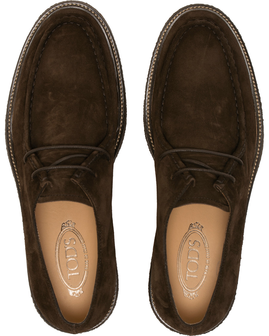 Herr | Tod's Norwegian Welted Crepe Sole Derby Brown Suede | Tod's | Norwegian Welted Crepe Sole Derby Brown Suede