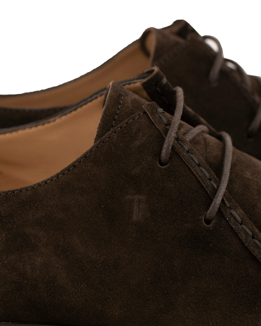 Herr | Tod's Norwegian Welted Crepe Sole Derby Brown Suede | Tod's | Norwegian Welted Crepe Sole Derby Brown Suede
