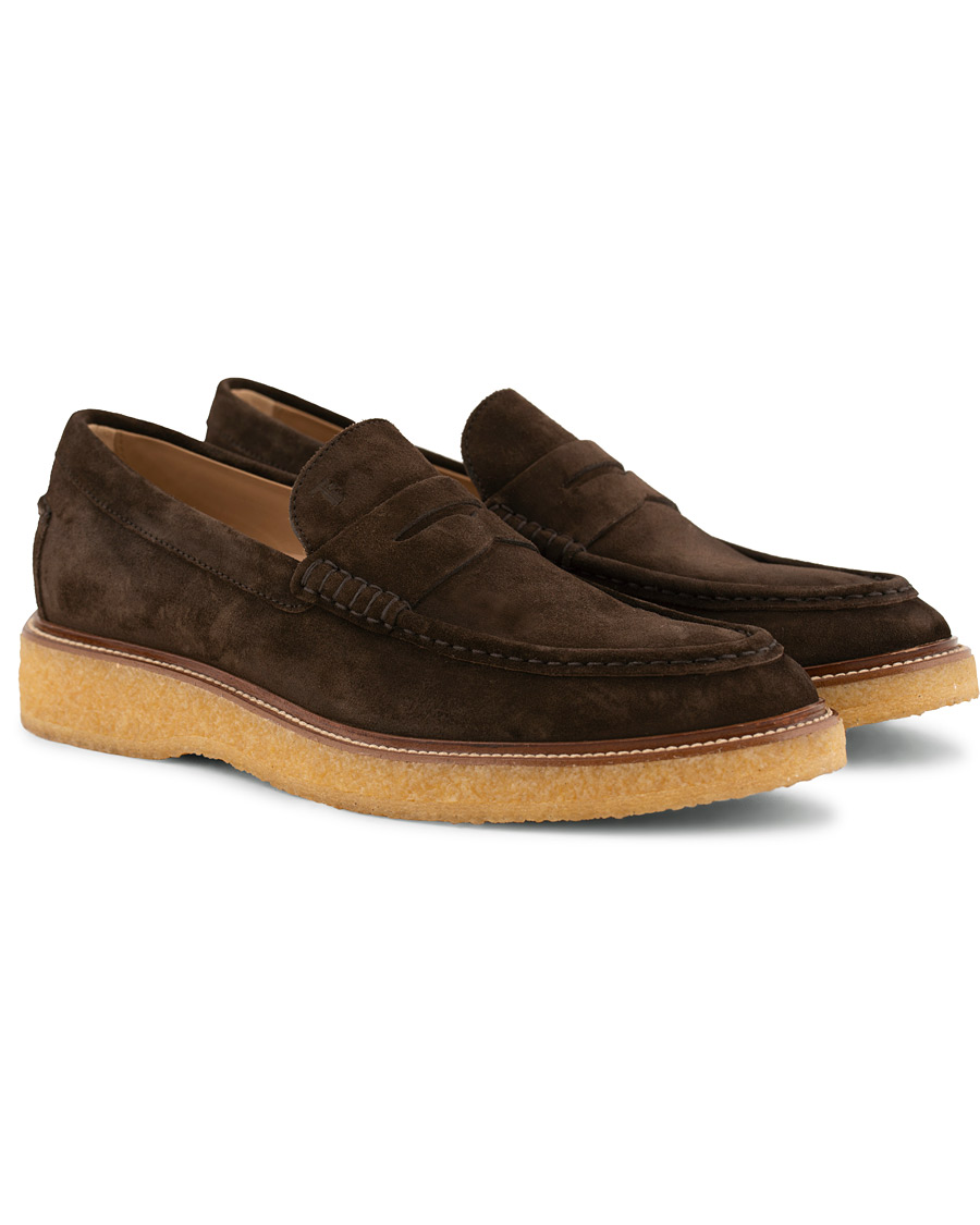 Herr | Tod's Crepe Sole Moccasino Loafer Dark Brown Suede | Tod's | Crepe Sole Moccasino Loafer Dark Brown Suede