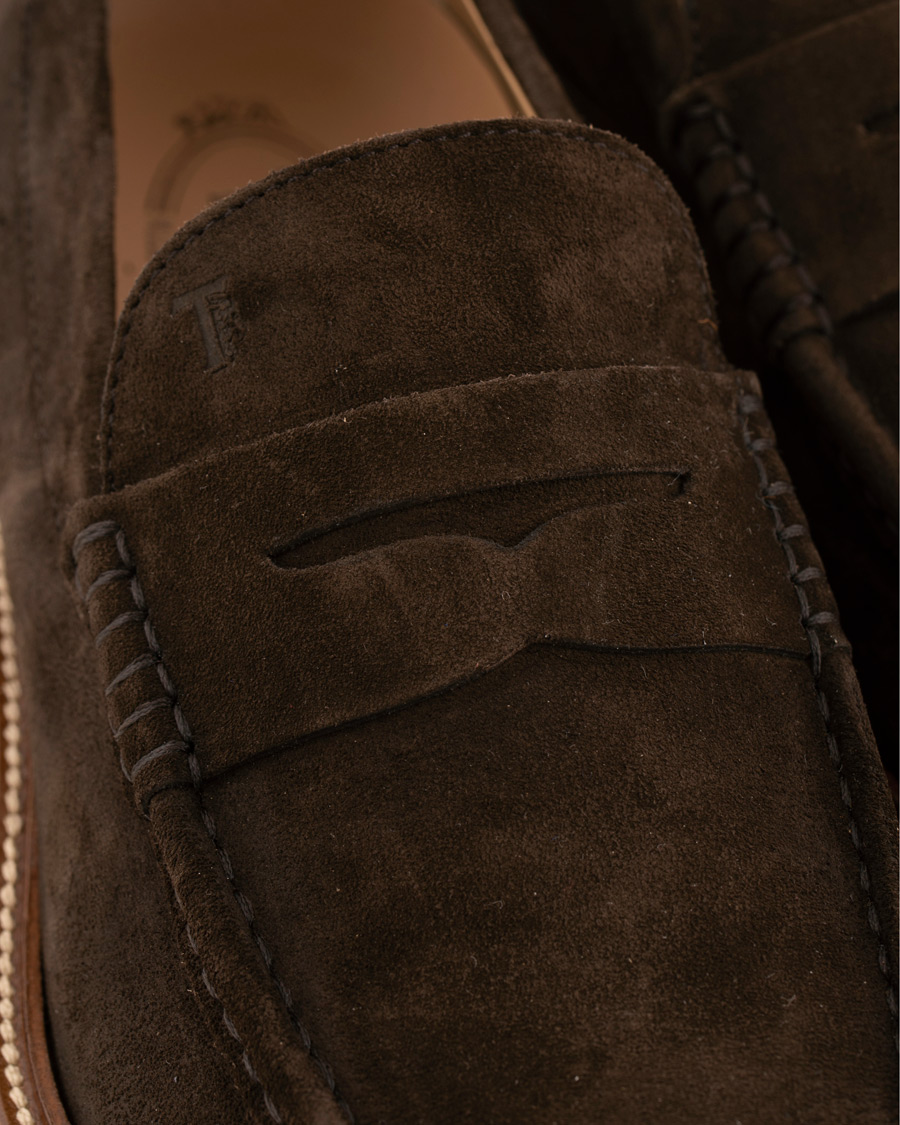 Herr | Tod's Crepe Sole Moccasino Loafer Dark Brown Suede | Tod's | Crepe Sole Moccasino Loafer Dark Brown Suede