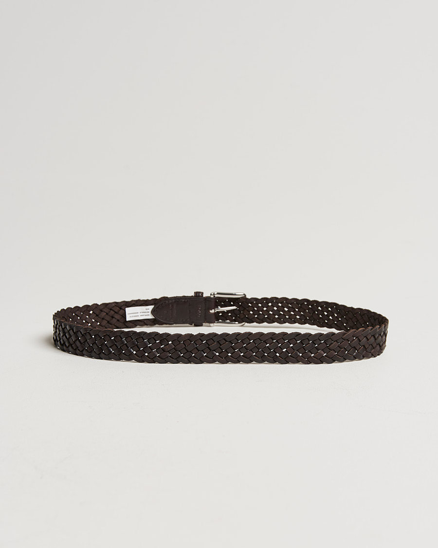 Herr | Flätade bälten | Polo Ralph Lauren | Leather Braided Belt Dark Brown