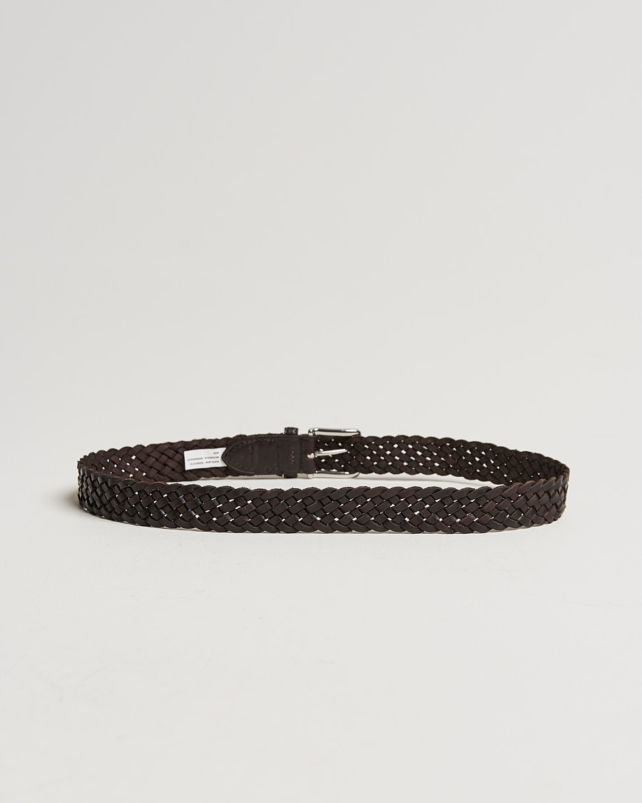 Herr | Flätade bälten | Polo Ralph Lauren | Braided Leather Belt Dark Brown