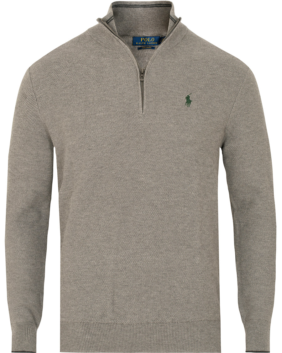 Herr | Tröjor | Polo Ralph Lauren | Texture Half Zip Fawn Grey Heather