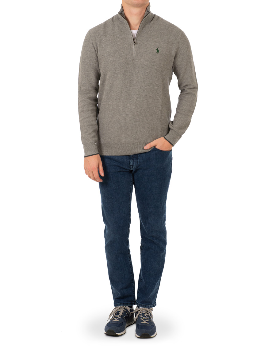 Herr | Tröjor | Polo Ralph Lauren | Texture Half Zip Fawn Grey Heather